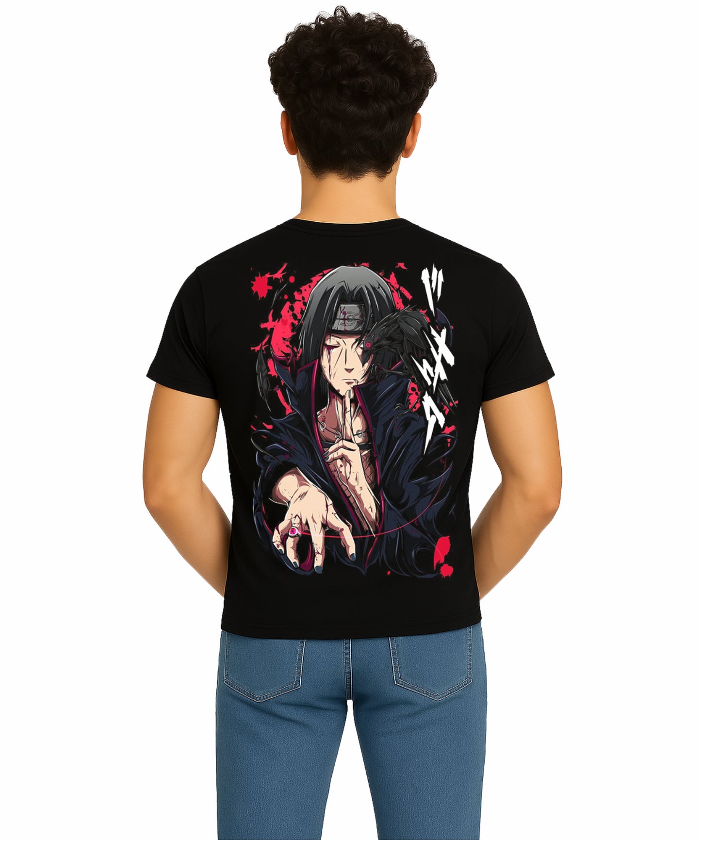 Shadow Crow Jutsu” Anime Graphic Tee – Dark Ninja Streetwear