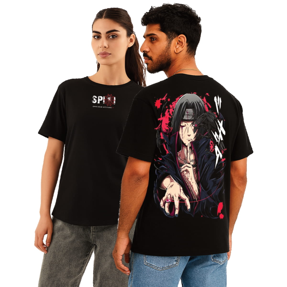 Shadow Crow Jutsu” Anime Graphic Tee – Dark Ninja Streetwear