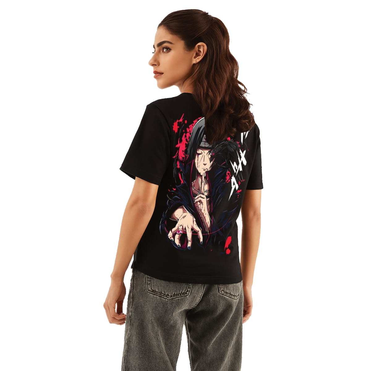 Shadow Crow Jutsu” Anime Graphic Tee – Dark Ninja Streetwear