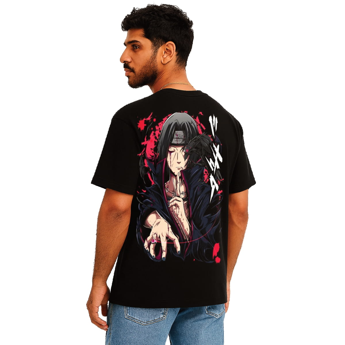 Shadow Crow Jutsu” Anime Graphic Tee – Dark Ninja Streetwear